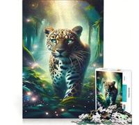 Rompecabezas de 1000 Piezas para Adolescentes: Espejismo de Leopardo Encantado Juegos Divertidos y desafiantes Toda la Familia 50x75cm