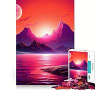 Rompecabezas de 1000 Piezas para Adolescentes Espejismo de Puesta de Sol Tropical, Ajuste, Juego Mental, diversión, Ocio, Navidad, decoración del hogar (38x26cm)