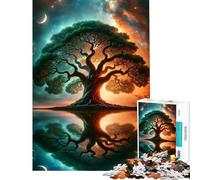 Rompecabezas de 1000 Piezas para Adolescentes Espejismo del Roble Celestial Un Reto para completar Arte Mural Educativo para Mayores de 14 años (38x52cm)