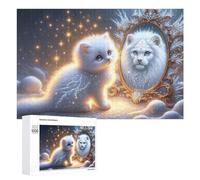 Rompecabezas de 1000 piezas para adolescentes, espejo mágico, reflejo, fantasía, gato, rompecabezas, juguetes de bricolaje, una obra de arte como regalo para toda la familia, 1000 piezas