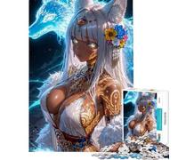 Rompecabezas de 1000 Piezas para Adolescentes espíritu de Chica Lobo Tatuada Rompecabezas para Adultos Juguetes antiestrés Vacaciones en casa Matar el Tiempo Ayuda a ejercitar el Cerebro (38x26cm)