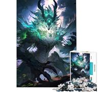 Rompecabezas de 1000 Piezas para Adolescentes Espíritu del Bosque Lobo Arte Digital Actividades Divertidas en casa Montaje de Patrones Juegos relajantes para Mayores de 14 años 38x52cm