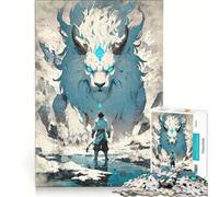 Rompecabezas de 1000 Piezas para Adolescentes Espíritu del León Blanco Juego práctico desafío difícil cumpleaños 38x26cm