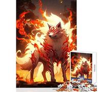 Rompecabezas de 1000 Piezas para Adolescentes Espíritu del Lobo ardiente en el Bosque Divertidos Juegos de Corte de precisión Juguetes de decoración para el hogar Fortalece el Amor Entre Parejas