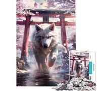 Rompecabezas de 1000 Piezas para Adolescentes Espíritu del Lobo Sakura Torii Rompecabezas de 1000 Piezas Juguetes de decoración para el hogar Decoración de Pared Oferta como Regalo para Toda