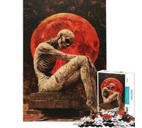 Rompecabezas de 1000 Piezas para Adolescentes Esqueleto bajo la Luna de Sangre Juegos Familiares Decoración del hogar Interacción Entre Padres e Hijos (Tamaño 38x26cm)