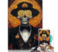 Rompecabezas de 1000 Piezas para Adolescentes, Esqueleto de Bitcoin Un Juego desafiante y Familiar con Piezas aleatorias Que encajan Perfectamente (75x50cm)