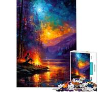 Rompecabezas de 1000 Piezas para Adolescentes Esqueleto Junto al Fuego Rompecabezas para Adultos Juego Familiar para Mejorar la Memoria Actividades Divertidas para Hacer en casa (Tamaño 38x52cm)