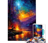 Rompecabezas de 1000 Piezas para Adolescentes Esqueleto Junto al Fuego Rompecabezas para Adultos Juego Familiar para Mejorar la Memoria Actividades Divertidas para Hacer en casa (Tamaño 38x26cm)