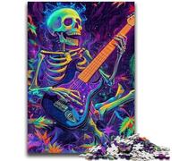 Rompecabezas de 1000 Piezas para Adolescentes, Esqueleto Tocando la Guitarra, Juegos educativos, decoración de Pared, cumpleaños y Navidad, 26x38cm