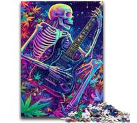 Rompecabezas de 1000 Piezas para Adolescentes, Esqueleto Tocando la Guitarra, para Mayores de 14 años, Juego Imposible, Regalo de cumpleaños de Navidad, 26x38cm
