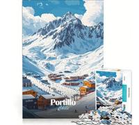 Rompecabezas de 1000 Piezas para Adolescentes Estación de esquí de Portillo Chile Juegos Familiares Corte de precisión cumpleaños y Navidad 38x26cm