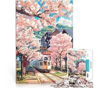 Rompecabezas de 1000 Piezas para Adolescentes Estación de Sakura Juguete Educativo para aliviar el estrés Gran Regalo 75x50cm