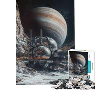 Rompecabezas de 1000 Piezas para Adolescentes Estación Espacial en un Planeta alienígena Actividades Divertidas para Hacer en casa Juego práctico para aliviar el estrés Apto para Mayores de 14 años