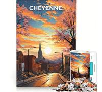 Rompecabezas de 1000 Piezas para Adolescentes, Estado de Wyoming, Cheyenne, Juegos relajantes, Actividades Divertidas en casa, Gran Regalo para los Amantes de los Videojuegos 38x52cm