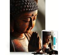 Rompecabezas de 1000 Piezas para Adolescentes Estatua de Buda en Primer Plano,Juego de Ajuste Exacto,desafío Mental,Juguete,Momento de diversión Tranquila,Escena navideña,Arte (38x26cm)