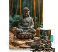Rompecabezas de 1000 Piezas para Adolescentes Estatua de Buda,Juego de Ajuste, desafío Mental,Juguete,Momento de diversión Tranquila,Escena navideña,Arte (38x26cm)