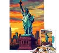 Rompecabezas de 1000 Piezas para Adolescentes Estatua de la Libertad al Atardecer Ideal para cumpleaños Navidad o Simplemente para divertirse Un Juego Educativo y humorístico para Mayores Tamaño