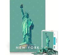 Rompecabezas de 1000 Piezas para Adolescentes Estatua de la Libertad Nueva York Arte de Corte Fino Entrenamiento de concentración Juego Divertido para Momentos de Tranquilidad