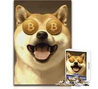 Rompecabezas de 1000 Piezas para Adolescentes Este Shiba ama Bitcoin Ideal para Momentos de Relax Troquelado de precisión Fina Tamaño: 38x52cm