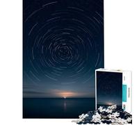 Rompecabezas de 1000 Piezas para Adolescentes Estelas de Estrellas sobre el océano de Noche Juego práctico Educativo y Divertido Regalos para Hombres y Mujeres Tamaño 38x52cm