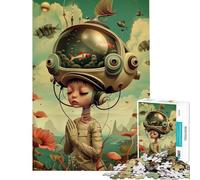 Rompecabezas de 1000 Piezas para Adolescentes Estilo Anime Vintage de astronautas Ayuda a ejercitar el Cerebro Una Obra de Arte Juegos Divertidos Apto para Mayores de 14 años (50x75cm)