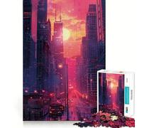 Rompecabezas de 1000 Piezas para Adolescentes,Estilo Chicago Cyberpunk,Divertido y Estimulante para la Mente,Ideal para Jugar en casa o como Regalo de cumpleaños (50x75cm)