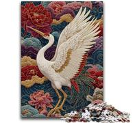 Rompecabezas de 1000 Piezas para Adolescentes, Estilo Chino, grulla de Corona roja, Ideal para la interacción Entre Padres e Hijos y la reducción del estrés (38x26cm)