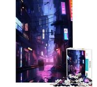 Rompecabezas de 1000 Piezas para Adolescentes Estilo Ciudad ciberpunk Nocturna Juego Educativo desafío Juguete para ejercitar la Mente Juego difícil Regalo de Amigo Invisible (tamaño 38x26cm)