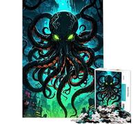 Rompecabezas de 1000 Piezas para Adolescentes Estilo Cyberpunk con diseño de Pulpo y Paisaje Urbano Rompecabezas para Adultos Juguetes para armar Regalos de cumpleaños para Amigos y Familiares
