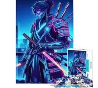 Rompecabezas de 1000 Piezas para Adolescentes Estilo Cyberpunk neón samurái Ideal para divertirse en casa Juego Imposible para Mayores de 14 años (38x26cm)