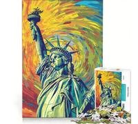 Rompecabezas de 1000 Piezas para Adolescentes Estilo Estatua de la Libertad Juegos Divertidos Entrena tu Cerebro y Tus Manos Mejora el Amor Entre Parejas 50x75cm