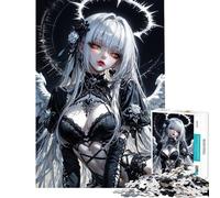 Rompecabezas de 1000 Piezas para Adolescentes Estilo gótico Anime con ángeles Rompecabezas para Adultos Juegos relajantes Que mejoran la Memoria difíciles y desafiantes (tamaño 38x26cm)