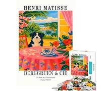 Rompecabezas de 1000 Piezas para Adolescentes Estilo Henri Matisse con Estampado de Perro Difícil y desafiante para la diversión Familiar Juegos Divertidos para Mayores de 14 años Juego Incluido