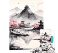 Rompecabezas de 1000 Piezas para Adolescentes Estilo japonés con diseño de boceto al Agua Un Reto para completar Juguete antiestrés Decoración de Pared para Mayores de 14 años Juego (38x52cm)