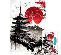 Rompecabezas de 1000 Piezas para Adolescentes Estilo japonés con Tinta Juguetes educativos para Aprender a armar Juego Educativo excelente Regalo para los Amantes de los Juegos (tamaño 50x75cm)