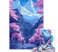 Rompecabezas de 1000 Piezas para Adolescentes Estilo japonés Lofi Rosa Retro Ayuda a ejercitar el Cerebro el análisis y la lógica Juegos educativos para Mayores de 14 años (38x52cm)