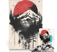Rompecabezas de 1000 Piezas para Adolescentes, Estilo japonés, Negro, Rojo, Naturaleza, Juego Imposible, Entrena tu Cerebro y Tus Manos, Regalo de cumpleaños, Regalos 38x26cm