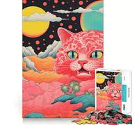 Rompecabezas de 1000 Piezas para Adolescentes, Estilo litografía Japonesa psicodélica, Ajuste, Desarrollo Mental, diversión, Tiempo Libre, Navidad, Arte para el hogar (38x52cm)