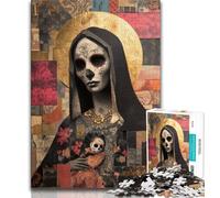 Rompecabezas de 1000 Piezas para Adolescentes, Estilo Mexicano, con Calavera Dorada Un Juego desafiante para Disfrutar en Familia con Piezas aleatorias Que encajan Perfectamente (38x26cm)