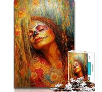 Rompecabezas de 1000 Piezas para Adolescentes, Estilo Mexicano, con Calavera, Ideal para aliviar el estrés, Ideal para un desafío difícil, Regalo de Amigo Secreto (tamaño 38x26cm)