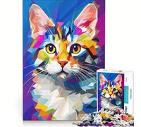 Rompecabezas de 1000 Piezas para Adolescentes Estilo Pop Art con diseño de Gatito Juegos Divertidos para ejercitar la Mente y Las Manos Un desafío único 38x52cm