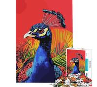 Rompecabezas de 1000 Piezas para Adolescentes Estilo Pop Art Pavo Real al Estilo Andy Warhol Diversión en casa Mejora la Memoria Juegos relajantes Apto para Mayores de 14 años (50x75cm)