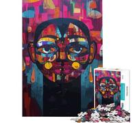 Rompecabezas de 1000 Piezas para Adolescentes Estilo Pop Art Rostro Abstracto caleidoscopio Retrato Juguetes educativos Juegos de ingenio Ideal para Parejas Regalo Divertido (tamaño 38x52cm)
