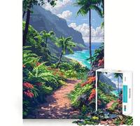 Rompecabezas de 1000 Piezas para Adolescentes,Estilo Retro Hawaiano,Pixel Art,Corte Suave,Juguete para ejercitar el Cerebro,Ideal para Momentos de Juego relajantes y para cumpleaños (50x75cm)