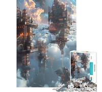 Rompecabezas de 1000 Piezas para Adolescentes Estilo Steampunk City Fantasy Ideal para Juegos educativos y de desafío Juguete Educativo para aliviar el estrés Regalo de cumpleaños (tamaño 38x52cm)
