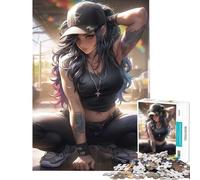 Rompecabezas de 1000 Piezas para Adolescentes Estilo Street Sport Girl Juego Imposible Juguetes adictivos para Cultivar la Paciencia Regalos de cumpleaños decoración de Pared tamaño 38x52cm