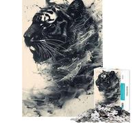 Rompecabezas de 1000 Piezas para Adolescentes Estilo Tinta de Tigre Rompecabezas para Adultos Juego práctico para aliviar el estrés cumpleaños (tamaño 38x52cm)