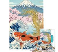 Rompecabezas de 1000 Piezas para Adolescentes Estilo Ukiyo-e con Peces koi y Fideos Rompecabezas para Adultos Ideal para divertirse en Familia Un Reto para completar Un Juego Divertido y desafiante