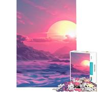Rompecabezas de 1000 Piezas para Adolescentes Estilo Vaporwave Sunset Juguetes educativos Juegos relajantes para la diversión Familiar Regalos de Amigo Invisible (tamaño 50x75cm)